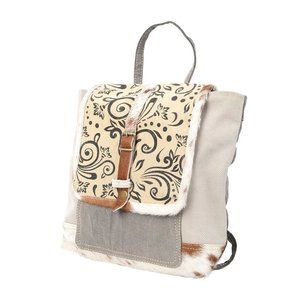 NWT Clea Ray Country Cowhide Trim Backpack Handbag Rustic